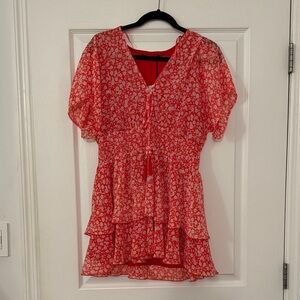 Zara Red and White Floral Dress